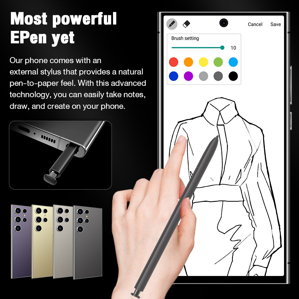 Téléphones portables S24 Ultra 5G débloqués avec stylet