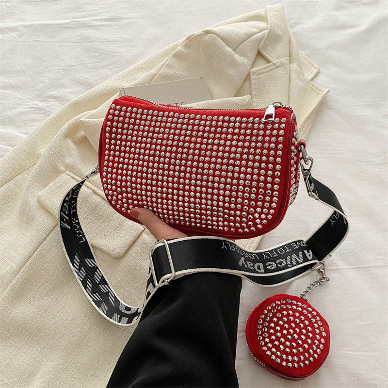 Sac à bandoulière en strass avec petit porte-monnaie, sac à bandoulière tendance pour femmes, sacs de créateurs de luxe - LUXARAH