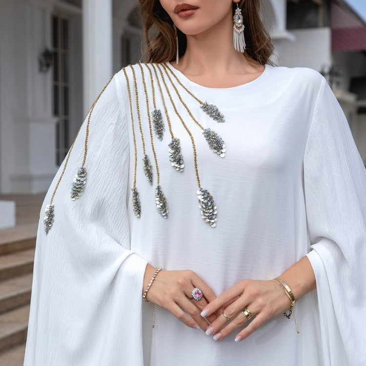 Robe musulmane Abaya brodée pour femme, robe de soirée - LUXARAH