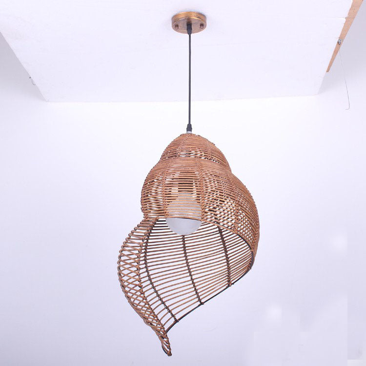 Lampe de balcon de style pastoral chinois, restaurant créatif en rotin - LUXARAH