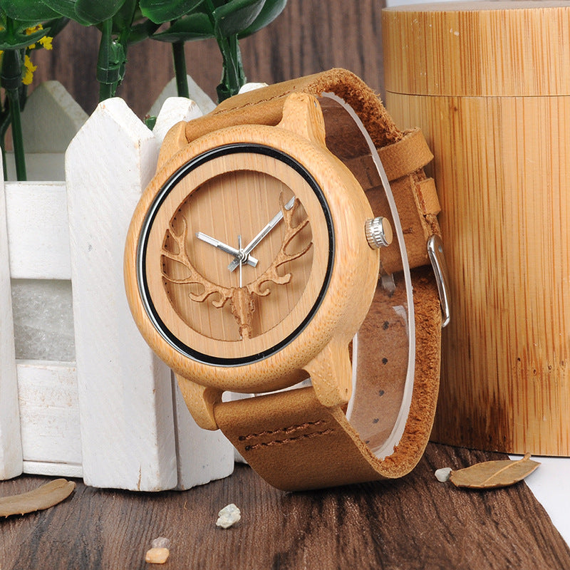 Montre en bois Couple Bambou - LUXARAH