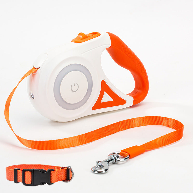 Laisse rétractable pour chien et collier Spotlight, corde de traction automatique pour chien et chat, pour petits et moyens chiens, produit pour animaux de compagnie - LUXARAH