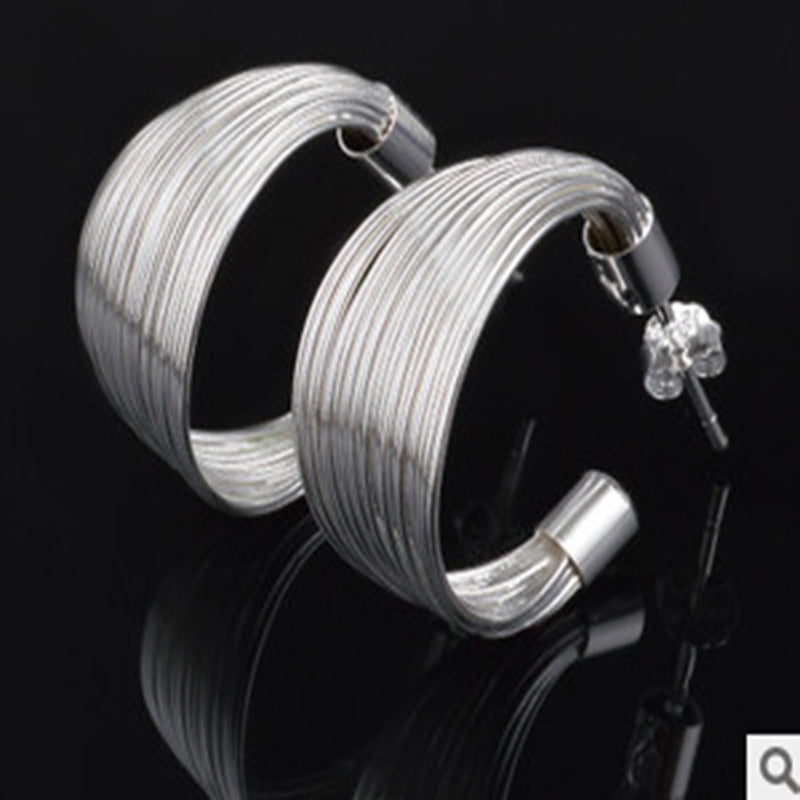 Boucles d'oreilles multi-lignes personnalisées, Boucles d'oreilles coréennes