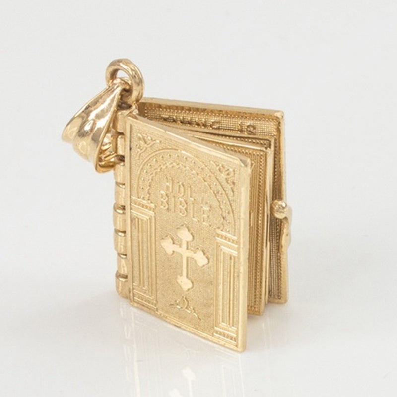 Religious necklace with Holy Bible book pendant, Christian jewelry, Judaism, Catholicism, Orthodox