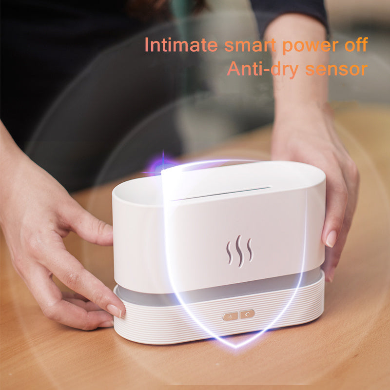 Diffuseur d'huiles essentielles et de parfums USB 180 ml, simulation de flamme, humidificateur d'air ultrasonique pour la maison et le bureau