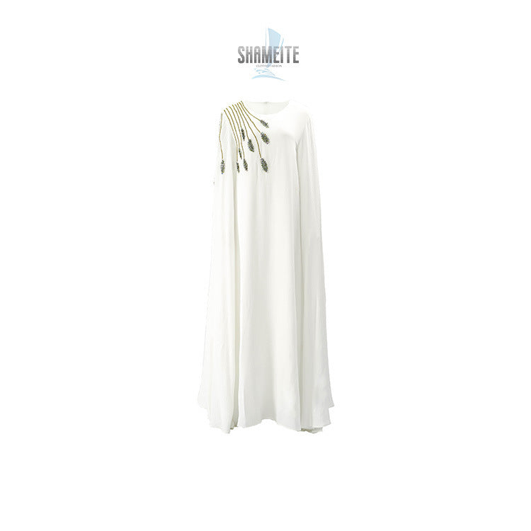 Robe musulmane Abaya brodée pour femme, robe de soirée - LUXARAH