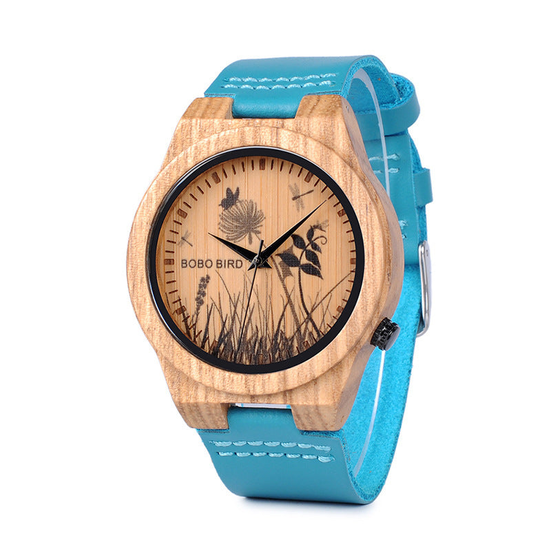 Montre littéraire rétro en bambou