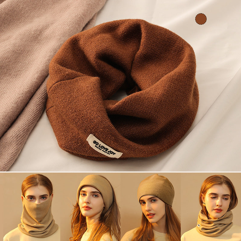 Masque facial 4 en 1, écharpe d'hiver en faux cachemire, foulard, chapeau tendance
