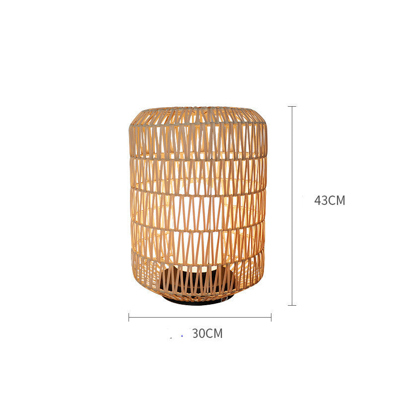 Lampadaire imperméable en rotin pour balcon et jardin de Villa - LUXARAH
