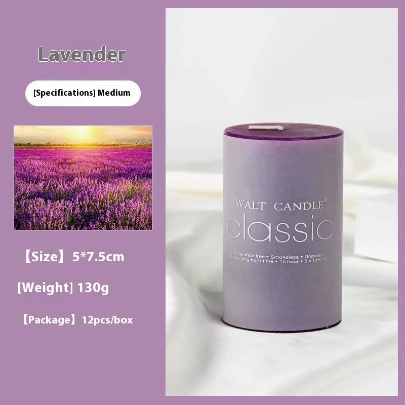 Bougie d'aromathérapie cylindrique colorée, bougie parfumée brillante, bougies sans fumée
