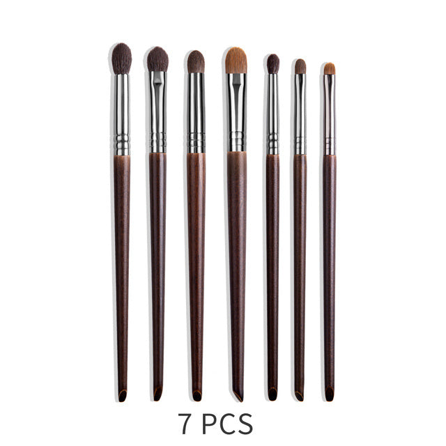 Ensemble de pinceaux de maquillage naturels, pinceau à paupières, chèvre - LUXARAH