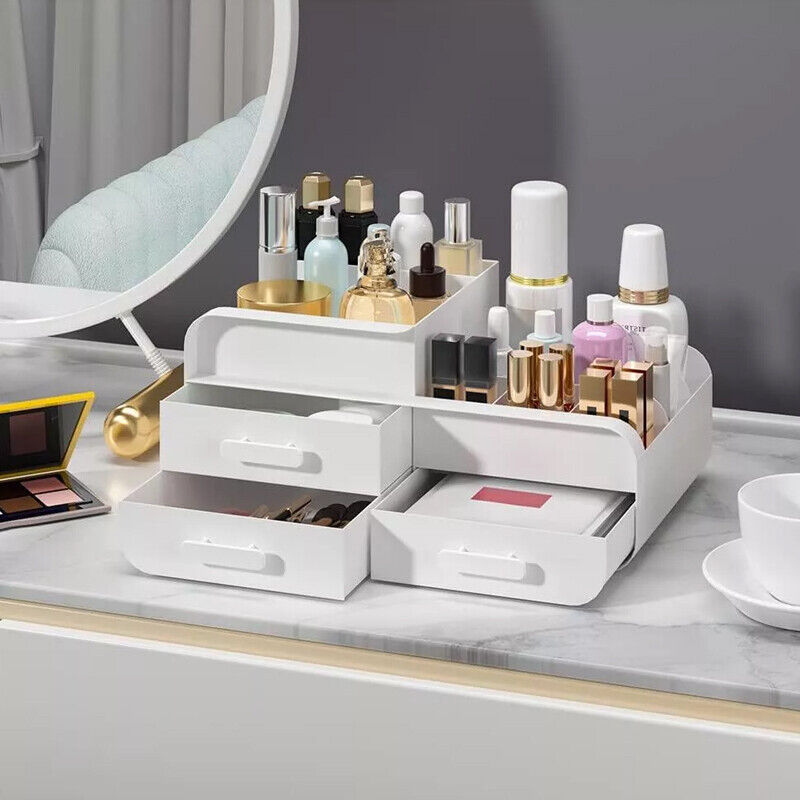 Coiffeuse de maquillage, grand support de maquillage, boîte de rangement bien rangée - LUXARAH