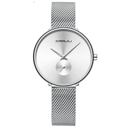 Montre simple pour femme avec bracelet en acier inoxydable et bracelet en maille - LUXARAH