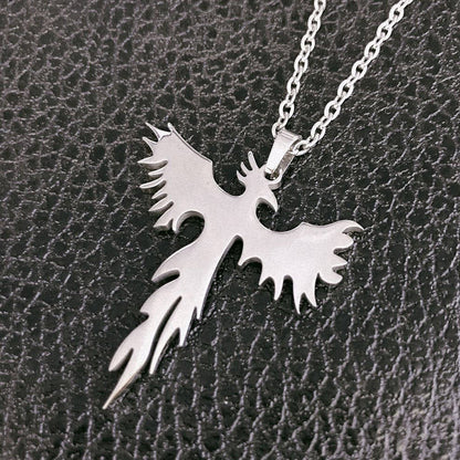 Titanium Steel Phoenix Bird Necklaces for Women and Men