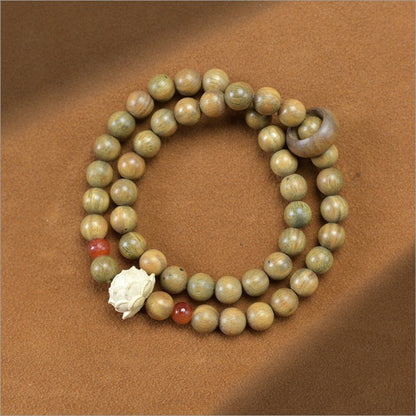 Bracelet à double anneau en bambou et bois de santal vert naturel à faire soi-même - LUXARAH