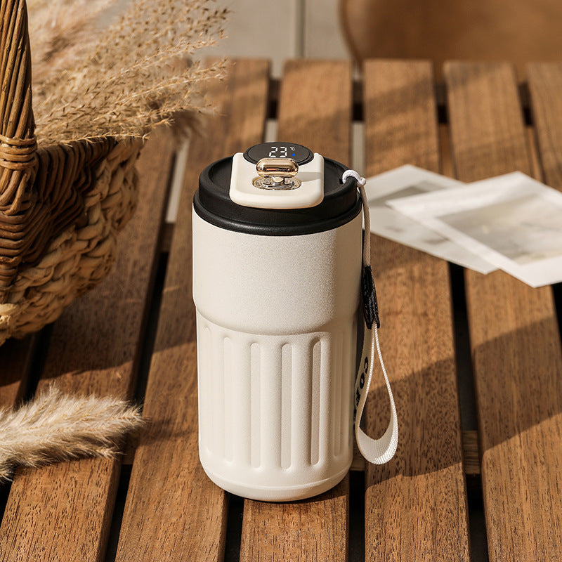 Bouteille isotherme numérique intelligente, tasse à café portable, bouteille d'eau en acier inoxydable, tasse isotherme pour voiture, garde le froid, bouteilles sous vide 450 ml