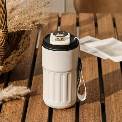 Bouteille isotherme numérique intelligente, tasse à café portable, bouteille d'eau en acier inoxydable, tasse isotherme pour voiture, garde le froid, bouteilles sous vide 450 ml