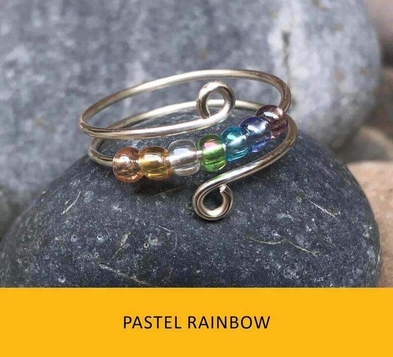 Perles colorées, anneau anti-stress et anti-anxiété - LUXARAH