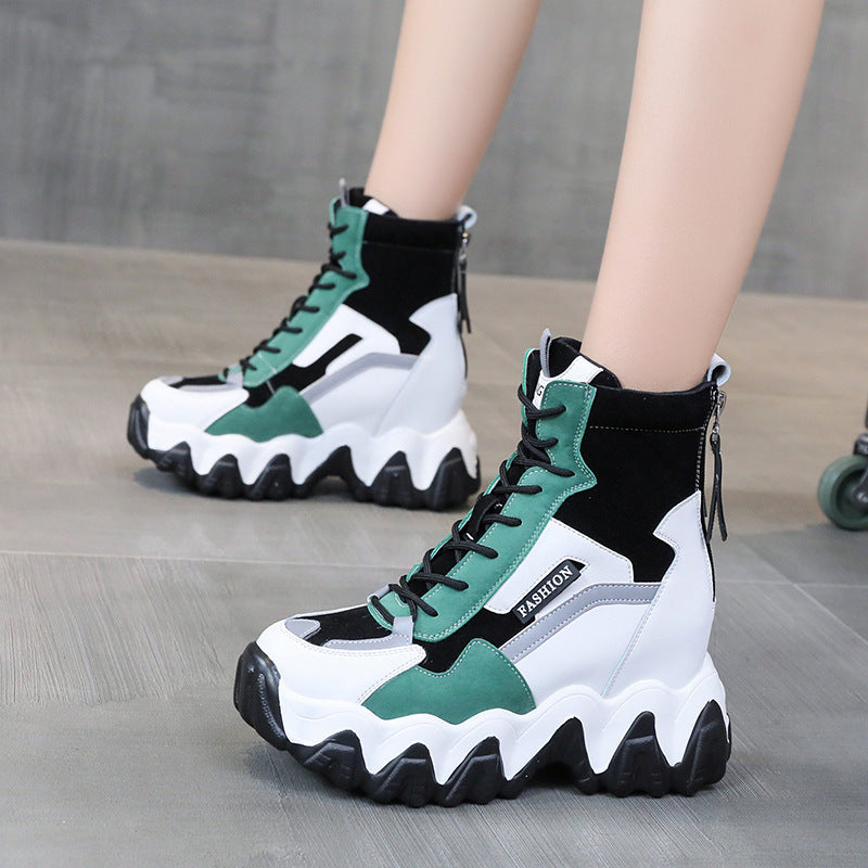 Bottes Martin mi-tubes à semelles épaisses pour femmes, tendance - LUXARAH