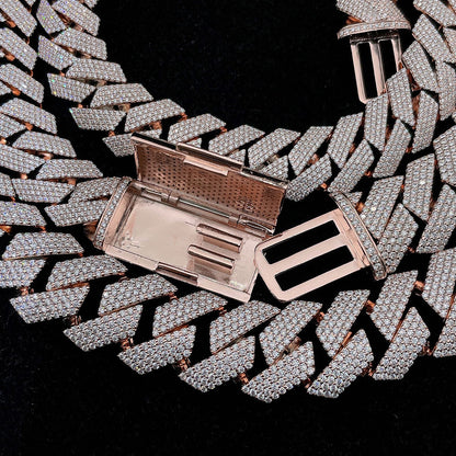 Collares de eslabones cubanos de plata S925 con moissanita