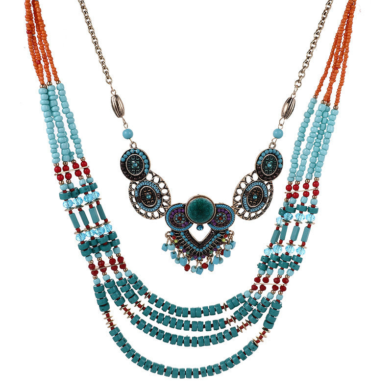 Collier pendentif, bohème pour femme, 60 cm, bijou ethnique, cadeau pour amie - LUXARAH