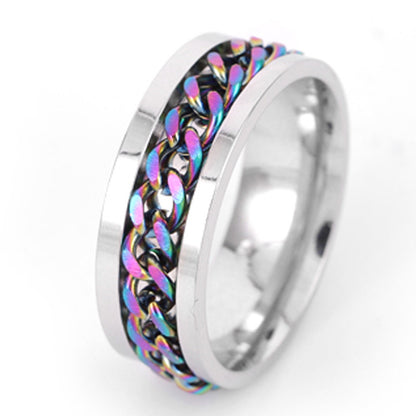 Bague tournante en acier inoxydable - Bijoux tendance pour tous - LUXARAH