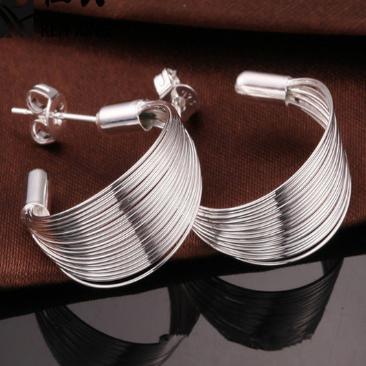Boucles d'oreilles multi-lignes personnalisées, Boucles d'oreilles coréennes