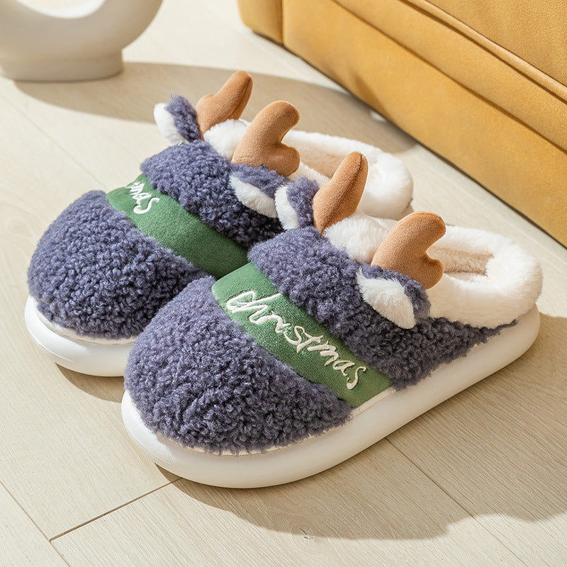 Chaussures de Noël, pantoufles d'hiver pour la maison, pantoufles de chambre douces et confortables - LUXARAH