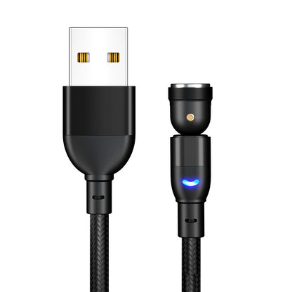 Câble de données, 540 degrés aspiration aveugle, câble de charge magnétique rond, câble magnétique courbé trois en un