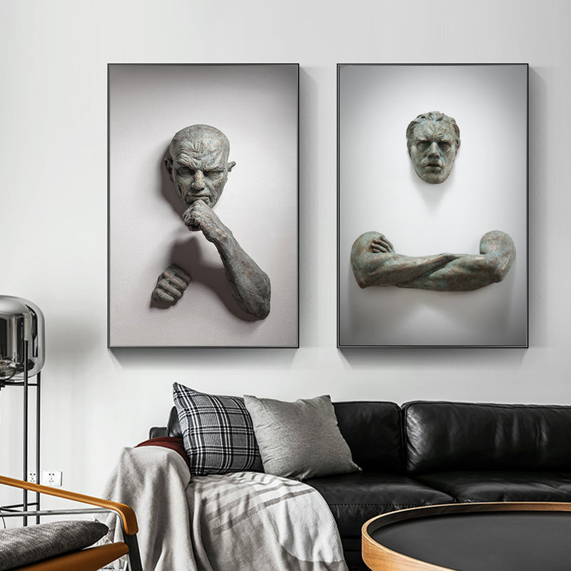 Sculpture moderne abstraite, peinture murale sur toile, tableau Art déco