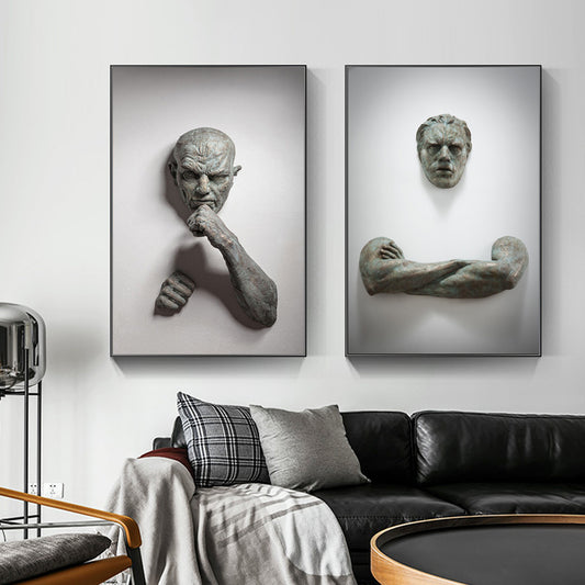 Sculpture moderne abstraite, peinture murale sur toile, tableau Art déco