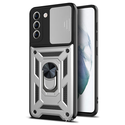 Coque de protection magnétique pour téléphone portable avec anneau de protection pour fenêtre