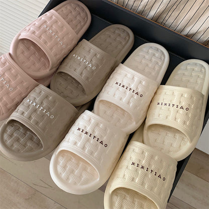 Chaussons à semelle souple tissés à carreaux pour femmes