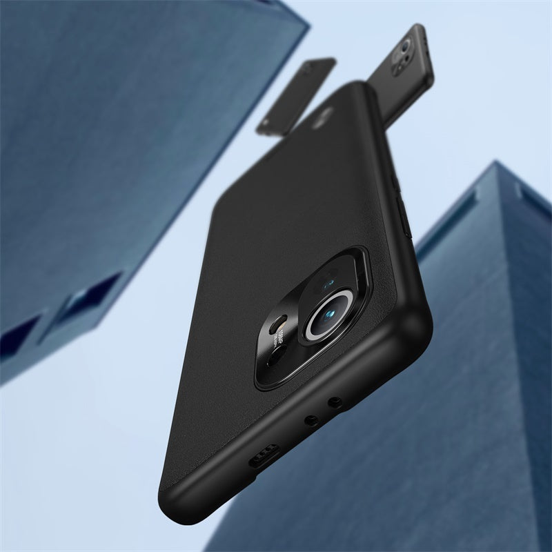 Étui en cuir uni et alliage pour Xiaomi 11