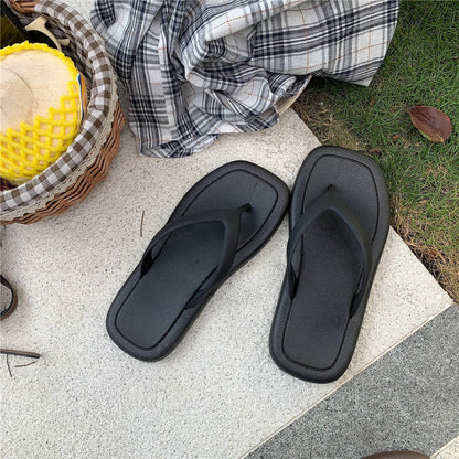 Tongs tendance de couleur unie pour femmes, tongs à semelle souple