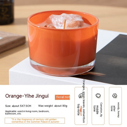 Bougie d'aromathérapie en cristal, décoration de chambre à coucher, cire de soja faite à la main
