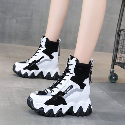 Bottes Martin mi-tubes à semelles épaisses pour femmes, tendance - LUXARAH
