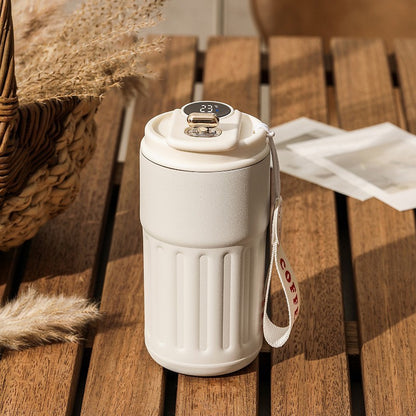 Bouteille isotherme numérique intelligente, tasse à café portable, bouteille d'eau en acier inoxydable, tasse isotherme pour voiture, garde le froid, bouteilles sous vide 450 ml