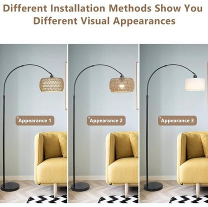 Lampadaire en rotin Simian, 3 niveaux de température réglables - LUXARAH