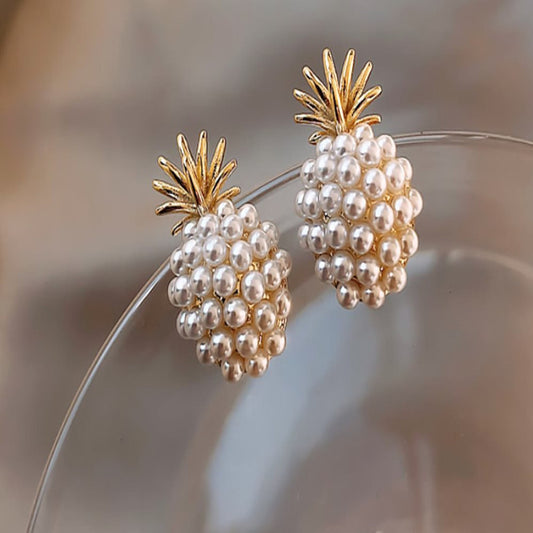 Boucles d'oreilles ananas, étoile de mer perle