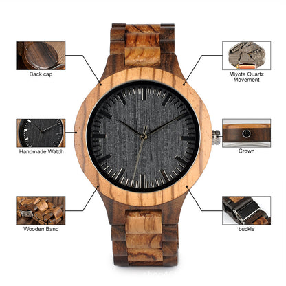 Montre à quartz Inter-Wood pour homme - LUXARAH