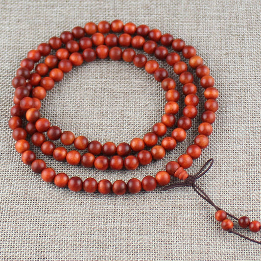 Bracelet en bois naturel et collier de 108 perles de Bouddha - LUXARAH