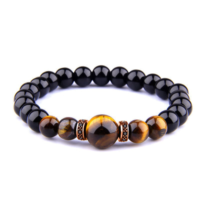 Bracelets en pierres naturelles et perles œil de tigre pour homme - LUXARAH