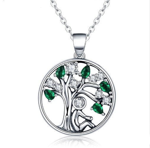 Collier avec pendentif arbre de vie en argent sterling 925 pour femme, bijou tendance, cadeau