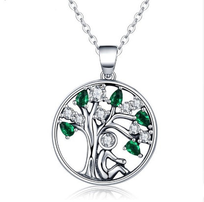 Collier avec pendentif arbre de vie en argent sterling 925 pour femme, bijou tendance, cadeau