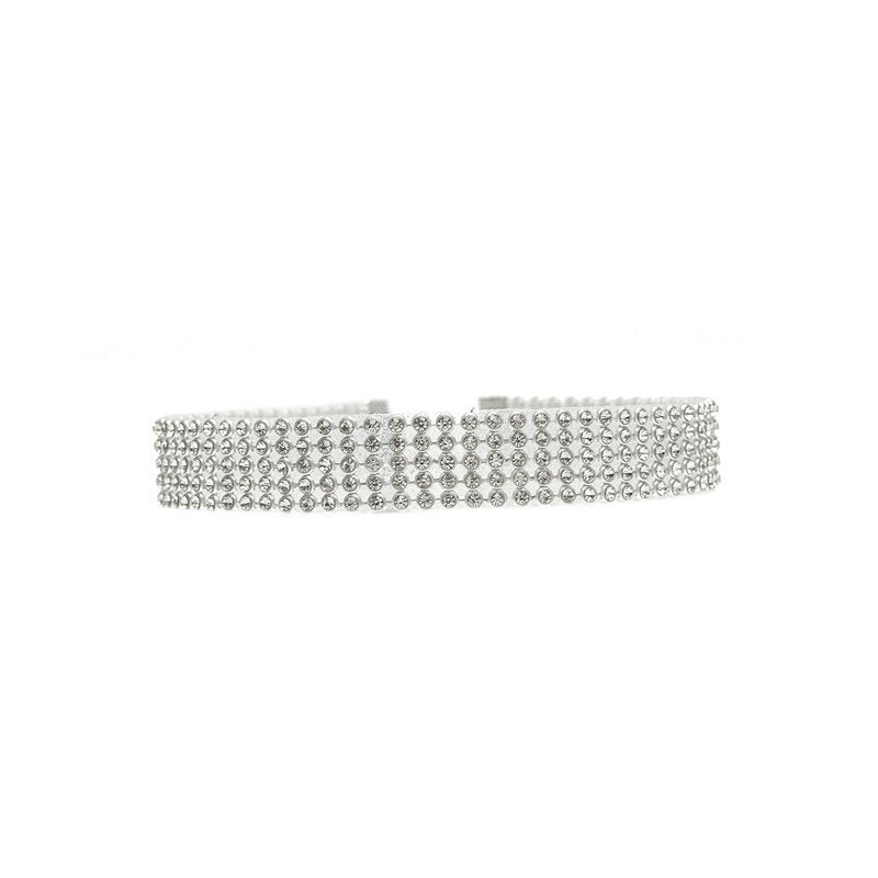 Collier ras du cou tendance pour femme, entièrement en cristal et strass, bijou de mariage