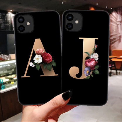 Coques de téléphone en silicone avec lettres de l'alphabet anglais