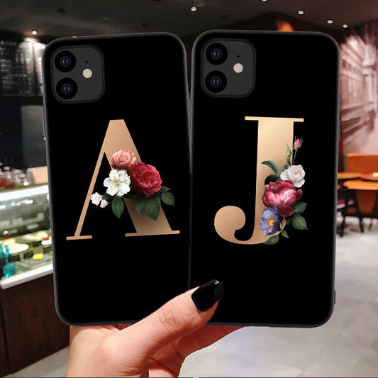 Coques de téléphone en silicone avec lettres de l'alphabet anglais