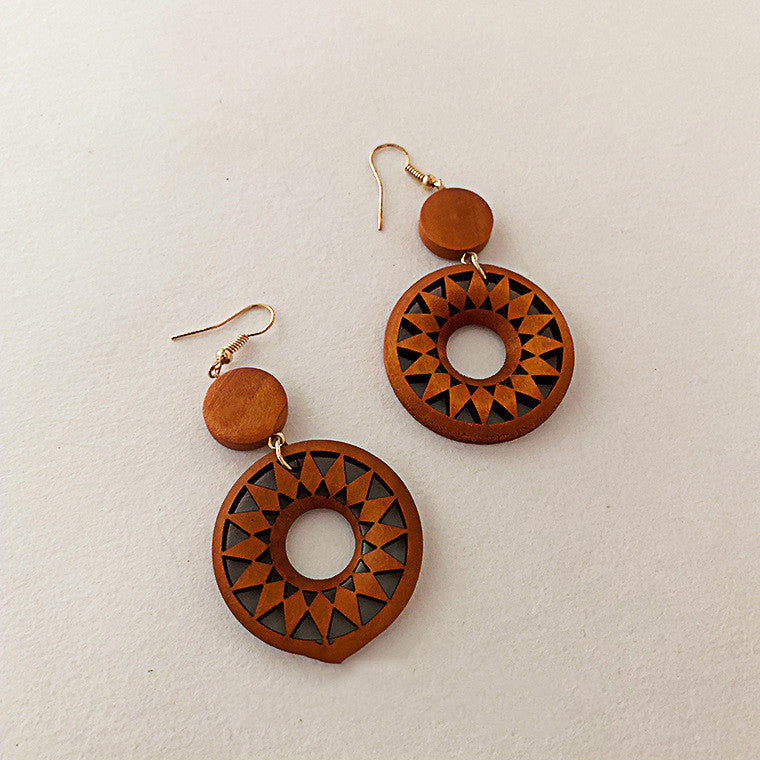 Boucles d'oreilles vintage en rotin tressé - LUXARAH