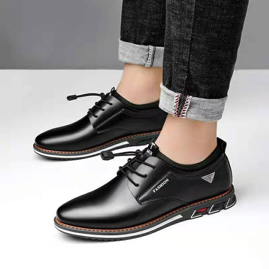 Chaussures en cuir à bout rond, chaussures tendance, chaussures confortables pour hommes - LUXARAH